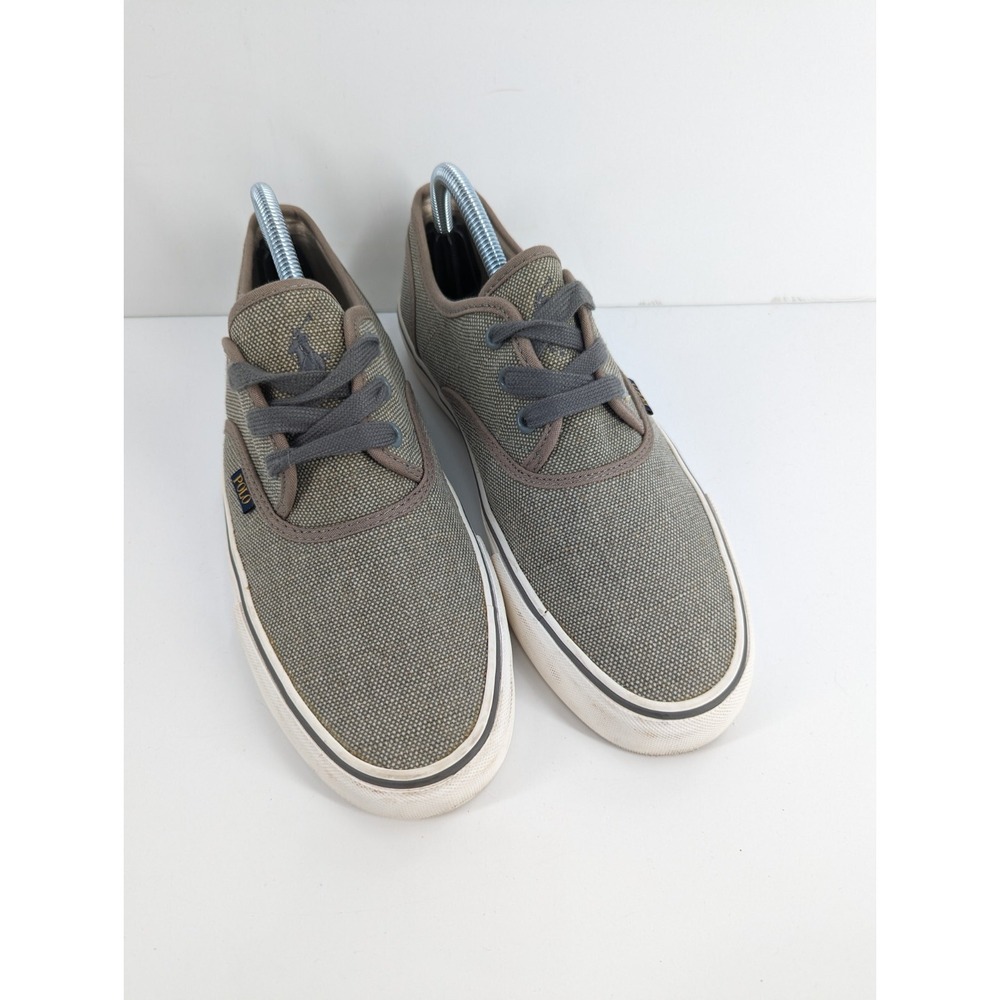 Polo Ralph Lauren Morray Tan Vintage Burlap Sneakers Men's Shoes Size 8.5 D - Picture 2 of 10